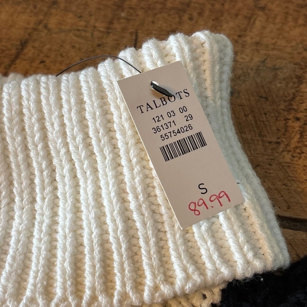 NWT Talbots Womens Mixed Stitch Turtleneck Colorblock Preppy Chunky Sweater S - Picture 4 of 8